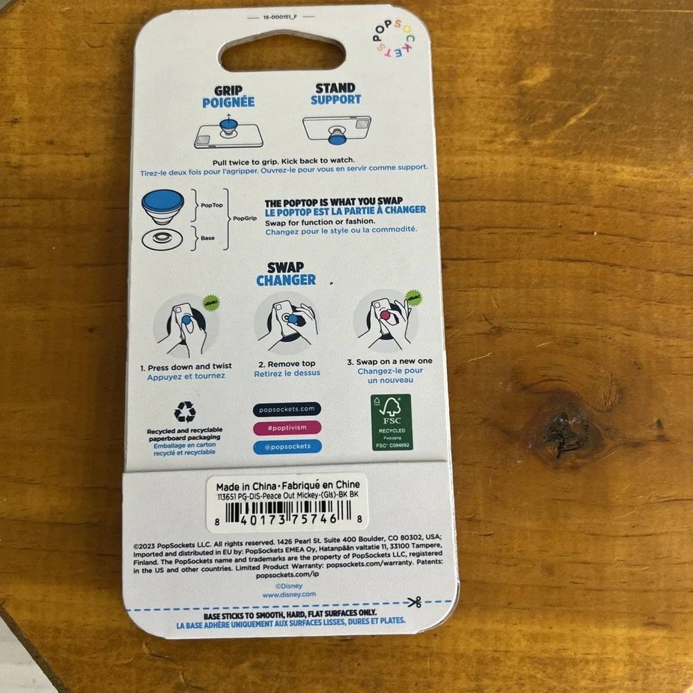 Popsockets DISNEY Mickey Mouse Peace Out CLASSIC New Retro Grip‎ Stand Popgrip